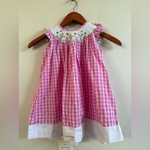 Lil Cactus  Months Baby Girl Floral Smocked Pink Plaid Dress Spring Summer 2T